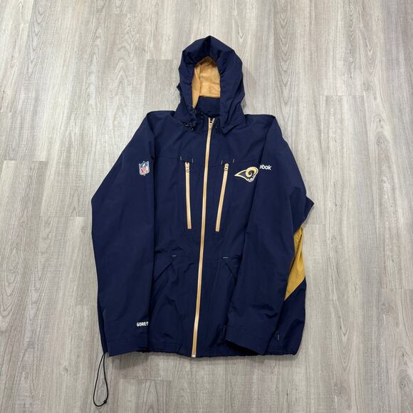 Reebok NFL On Field St. Louis Rams Jacket Men's Extra Large XL Blue Los Angeles - Picture 1 of 9